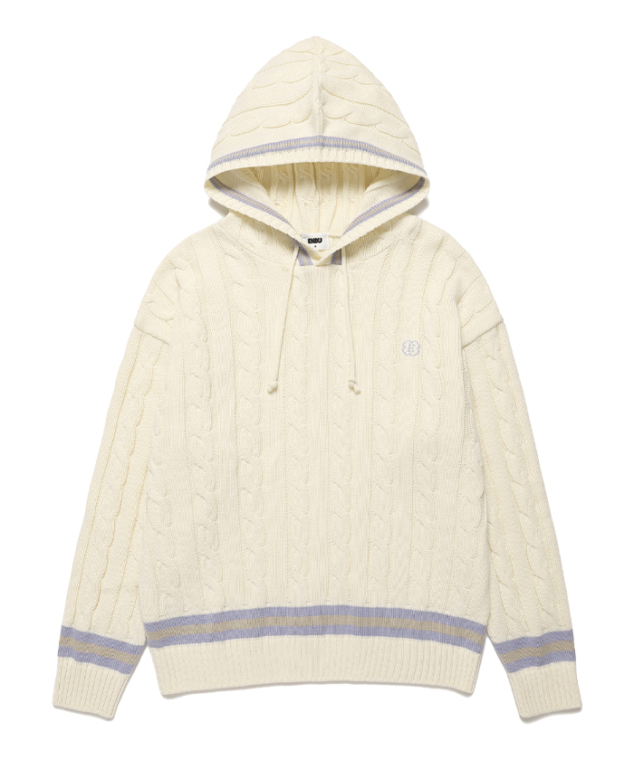 CABLE KNIT HOODIE[CREAM]